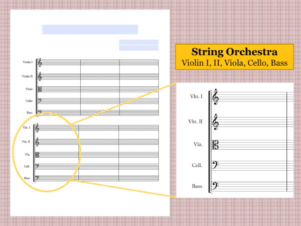 String Orchestra - Printable Blank Sheet Music Paper PDF 02